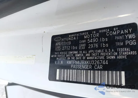 2019 Genesis G80 3.3T Sport from USA, damaged, VIN KMTFN4JBXKU326744